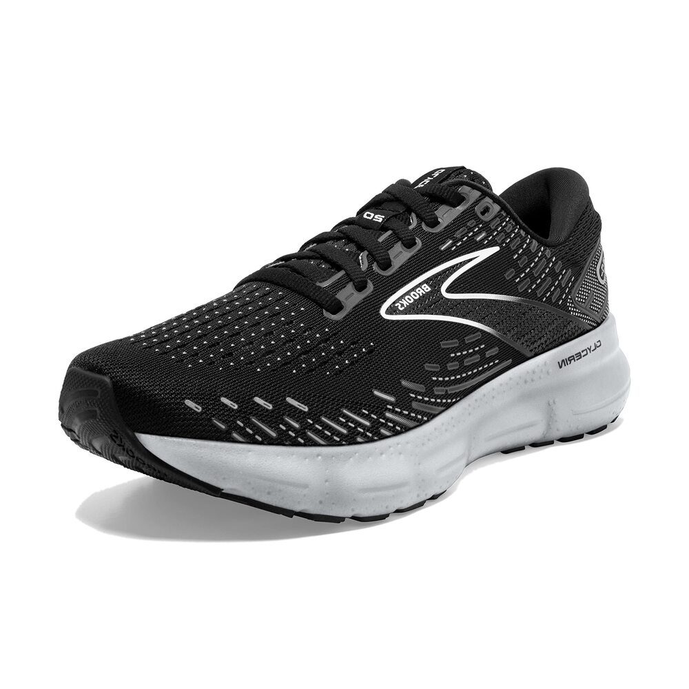 BROOKS WOMEN'S GLYCERIN 20 NEUTRAL RUNNING SHOE - BLACK/WHITE/ALLOY - 9.5 WIDE - Picture 2 of 6